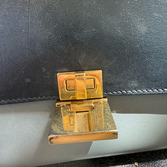 Authentic CELINE tricolor color block swing Trapeze bag purse medium Never Used - Picture 7 of 17